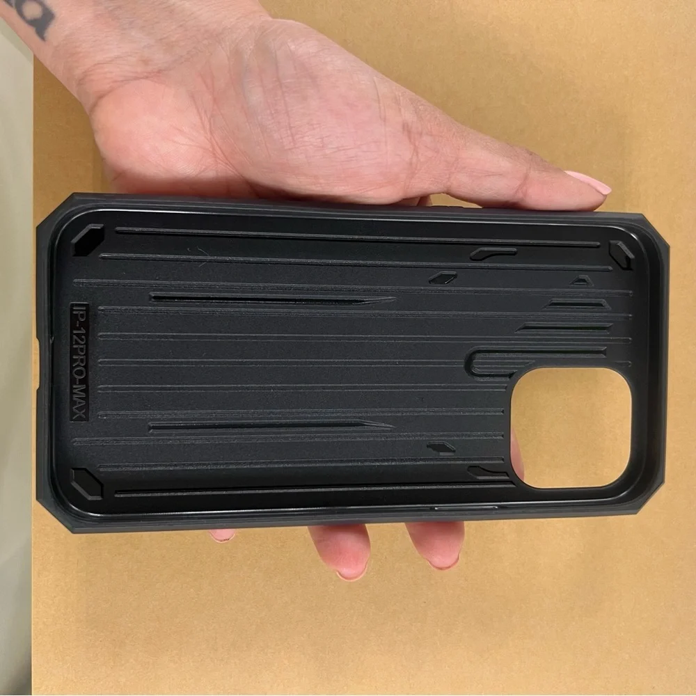 iPhone 12 Pro Max Red and black case with kickstand #iphonemaxcase